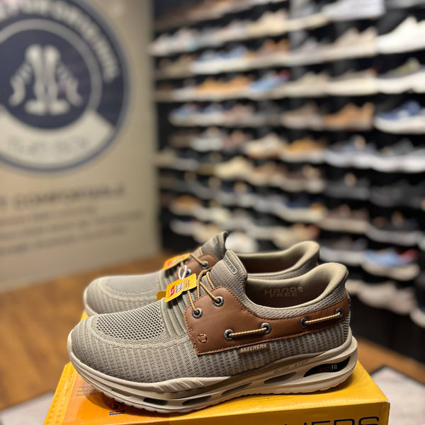 Men's Skechers Arch Fit Glide-Step - Shoreman — Taupe/Brown
