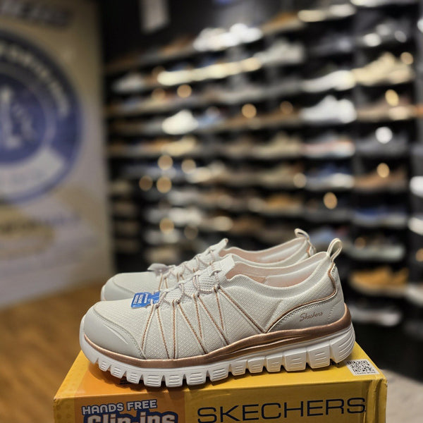 Women's Skechers Graceful - Purecrush — White / Rose Gold
