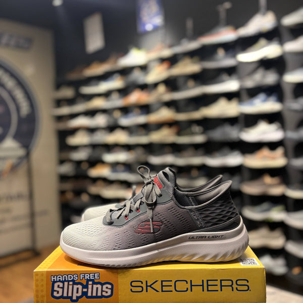 Men's Skechers Slip-Ins Bounder 2.0 Tellem Wide Fit — Gray/Red