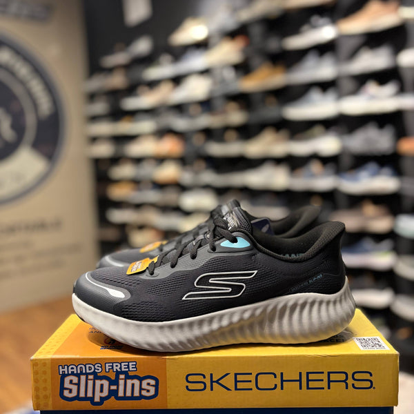 Men's Skechers Go Run Now Running — Charcoal/Black