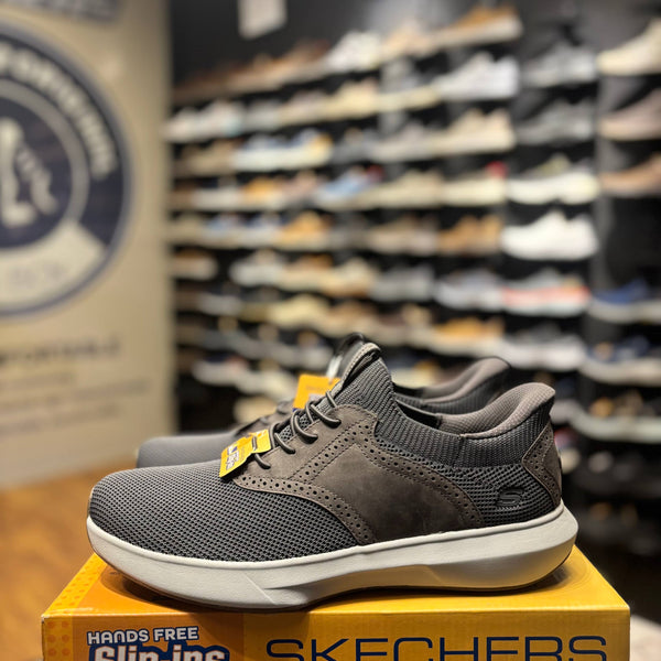 Men's Skechers Hands Free Slip-ins Relaxed Fit: Invader - Textured — Charcoal