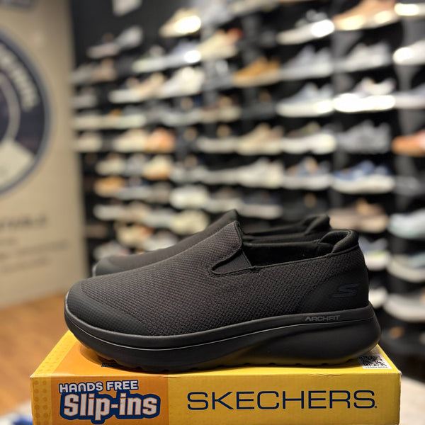 Men's Skechers GO Walk Arch Fit N-Joy - Talen — Black/Black
