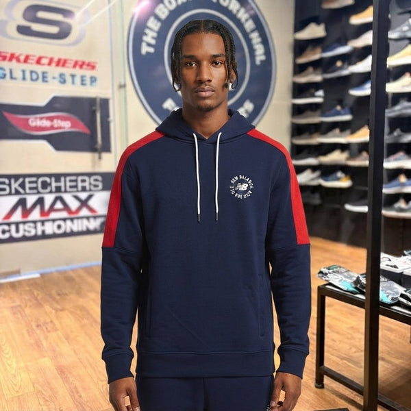 Men's New Balance long sleeve hoodie — Navy/Red