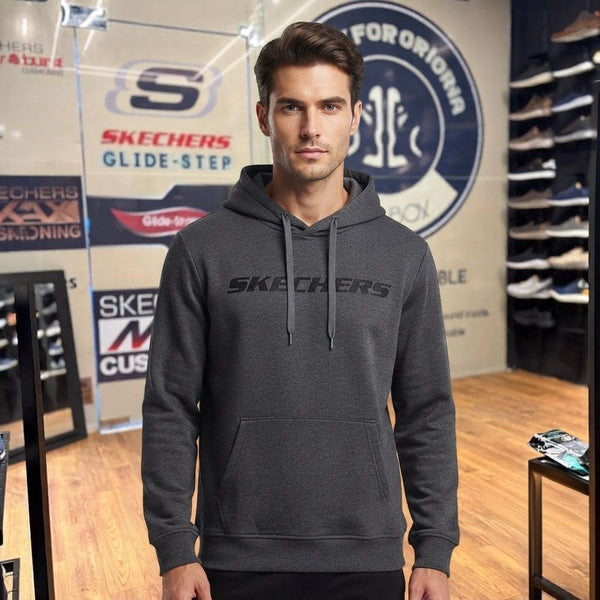 Men's Skechers long sleeve hoodie — Gray