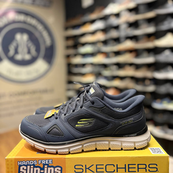 Men's Skechers Slip-ins: Track - Ezral — Navy/Lime