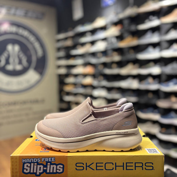 Women's Skechers GO WALK Arch Fit N-Joy — Taupe/Lavander