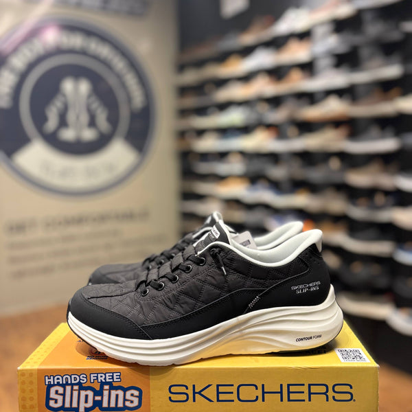 Women's Skechers Contour Foam - Cozy Fit — Black/White