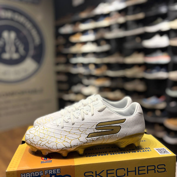 Men's Skechers SKX 1.5 Academy FG — White / Black / Gold