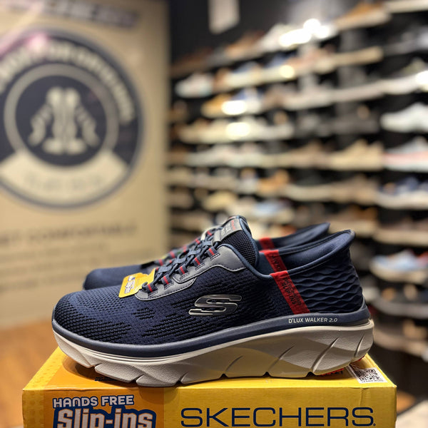 Men's Skechers Hands Free Slip-ins: D'Lux Walker 2.0 - Rezinate — Navy/Red
