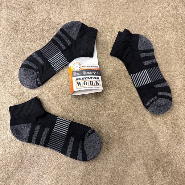 Men's Skechers Ankle Socks - Arch Support — Black