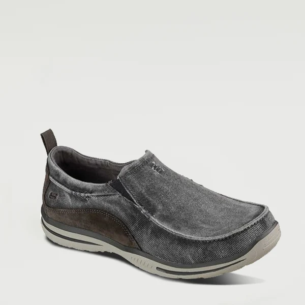 Skechers Mens Elected Drigo Grey Slip On Skechers Mens Elected Drigo Grey Slip On